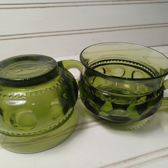 Indian grass Other - Vintage Indiana green Glass Kings Crown Thumbprint Coffee Cup. Condition is pre-